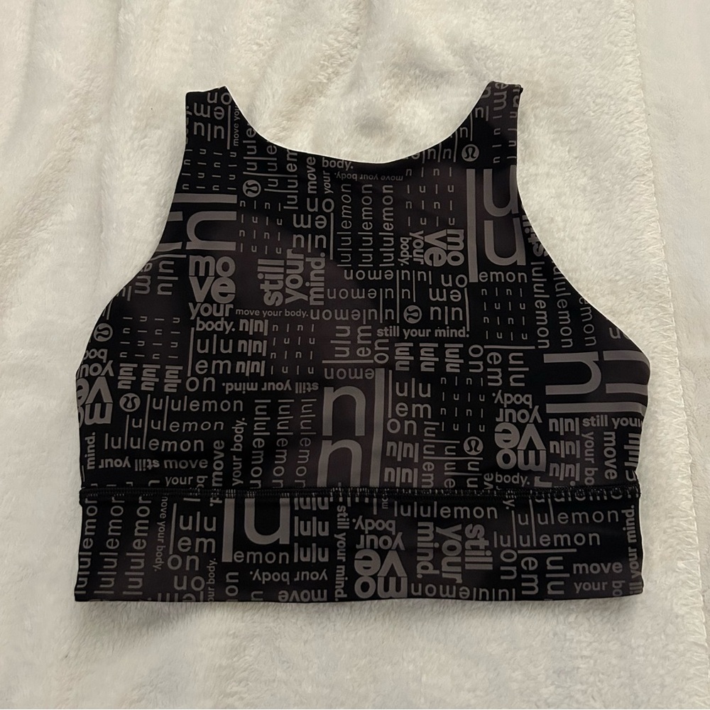 lululemon athletica Black Logo Lululemon Energy Sports Bra Size 6